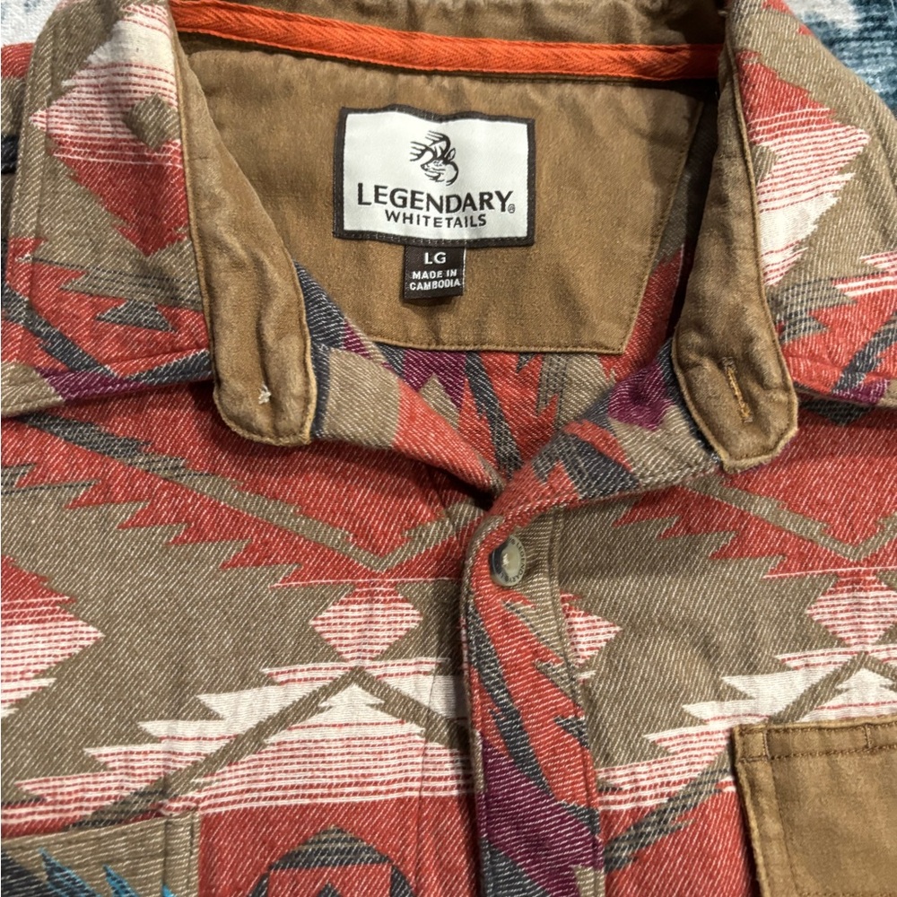 Tribal Pattern Button-Up Shirt/Jacket Legendary W… - image 2
